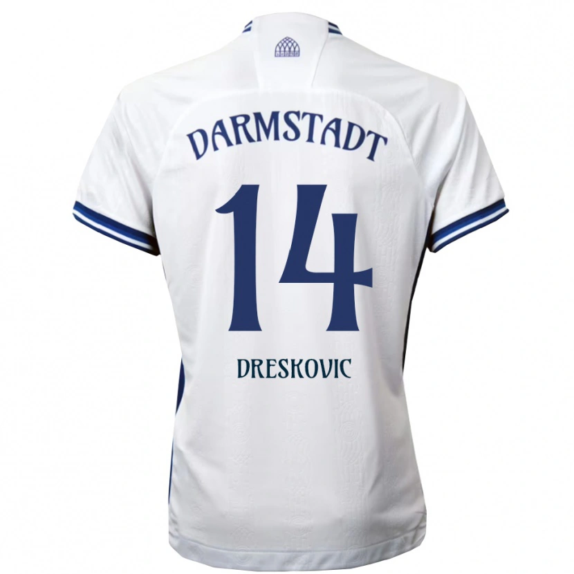 Danxen Kinder Meldin Dreskovic #14 Weiß Blau Auswärtstrikot Trikot 2025/26 T-Shirt Österreich