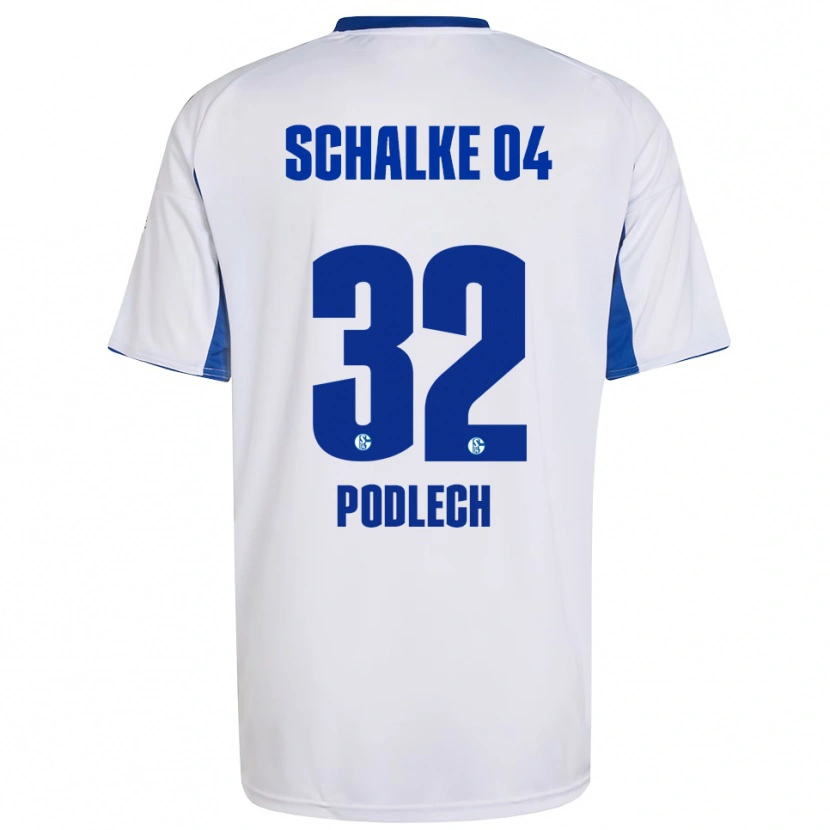 Danxen Kinder Luca Podlech #32 Weiß Blau Auswärtstrikot Trikot 2025/26 T-Shirt Österreich