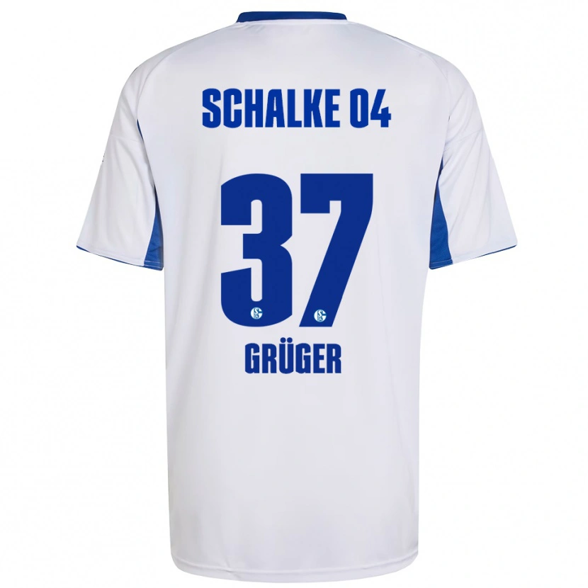 Danxen Kinder Max Grüger #37 Weiß Blau Auswärtstrikot Trikot 2025/26 T-Shirt Österreich