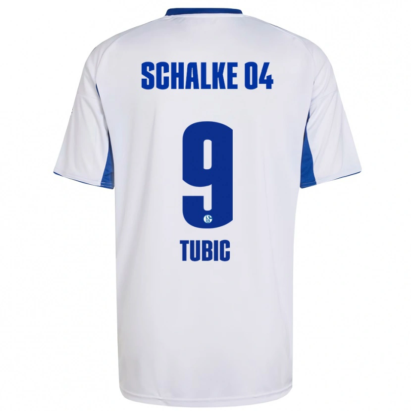Danxen Kinder Malik Tubic #9 Weiß Blau Auswärtstrikot Trikot 2025/26 T-Shirt Österreich