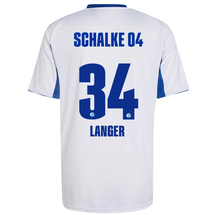 Danxen Kinder Michael Langer #34 Weiß Blau Auswärtstrikot Trikot 2025/26 T-Shirt Österreich