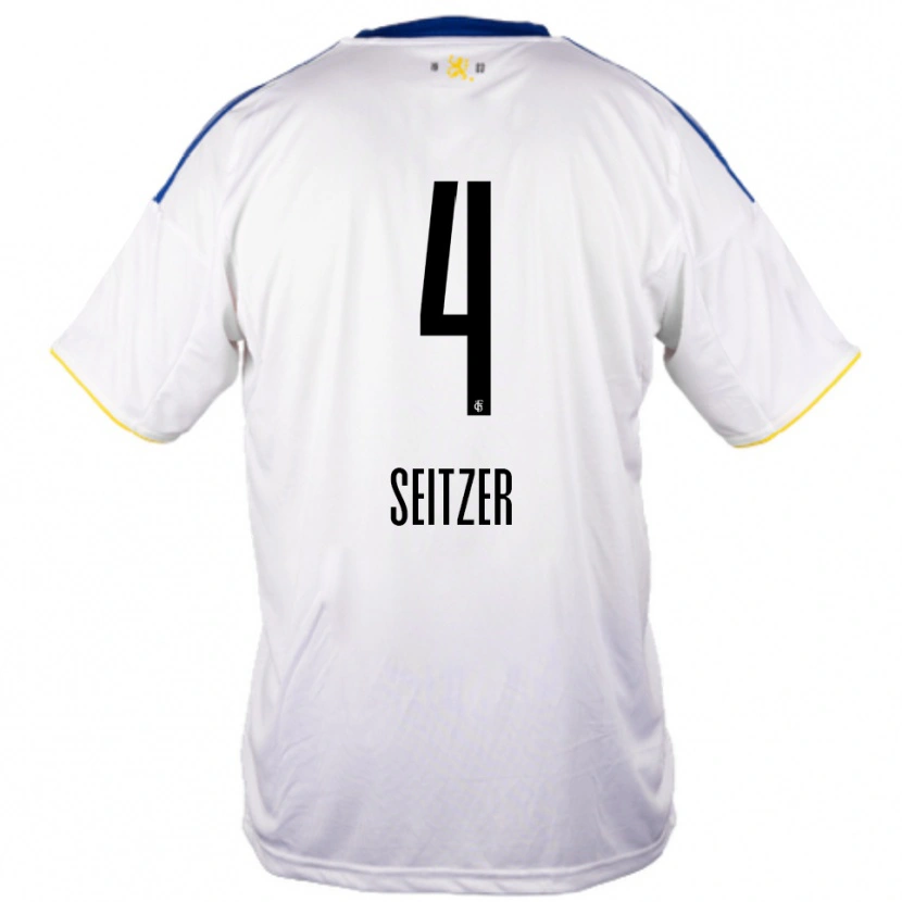 Danxen Kinder Max Seitzer #4 Weiß Blau Gelb Auswärtstrikot Trikot 2025/26 T-Shirt Österreich
