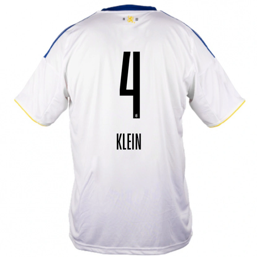 Danxen Kinder Jennifer Klein #4 Weiß Blau Gelb Auswärtstrikot Trikot 2025/26 T-Shirt Österreich