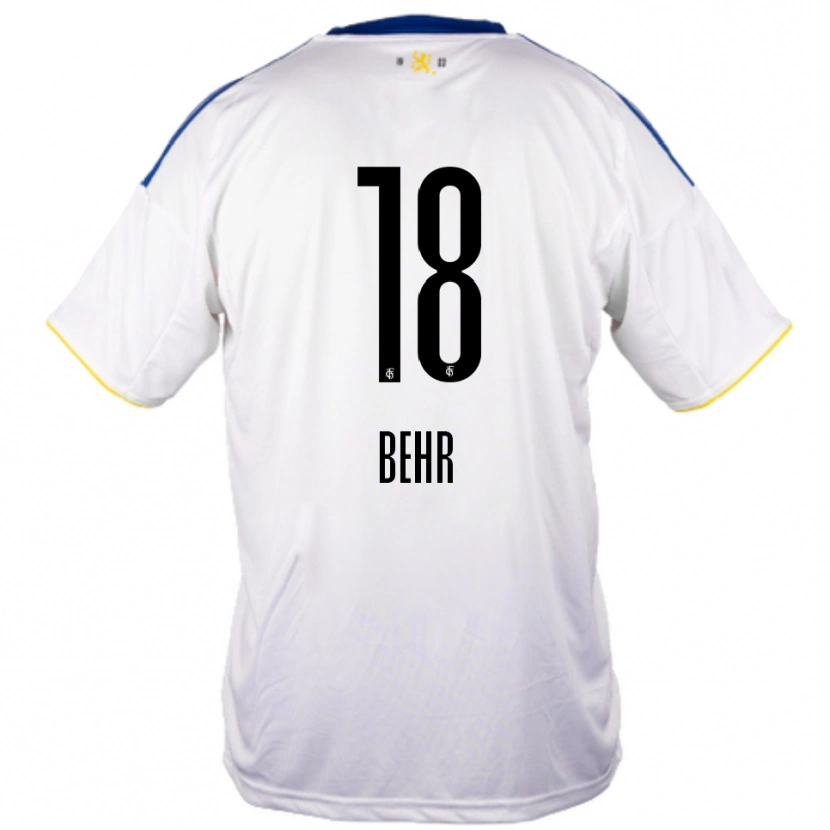 Danxen Kinder Luca Behr #18 Weiß Blau Gelb Auswärtstrikot Trikot 2025/26 T-Shirt Österreich