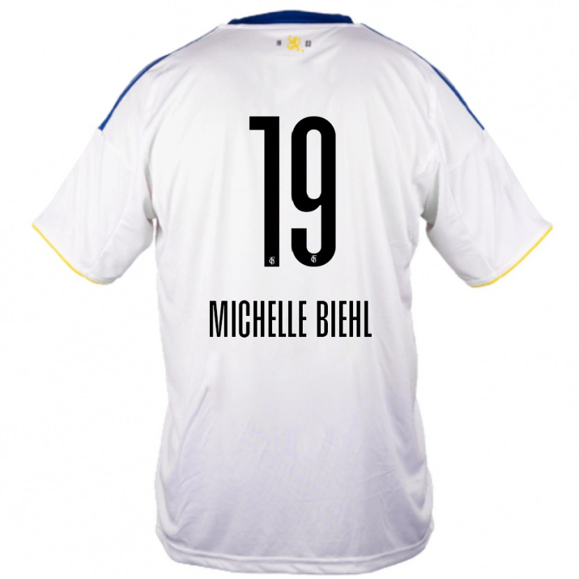 Danxen Kinder Leonie Michelle Biehl #19 Weiß Blau Gelb Auswärtstrikot Trikot 2025/26 T-Shirt Österreich