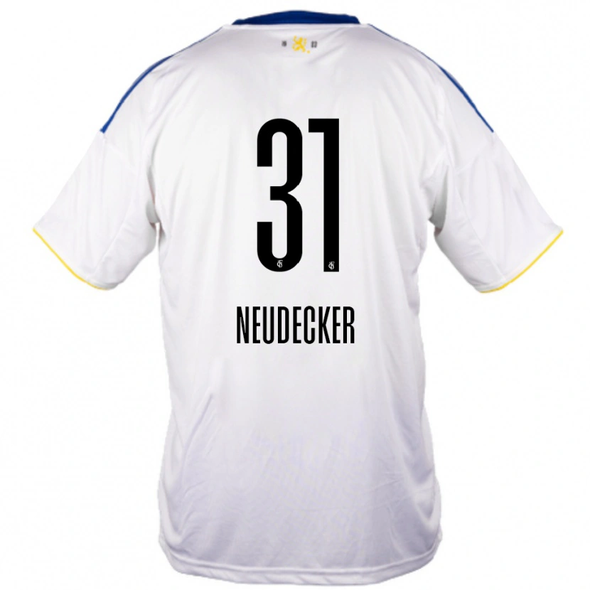Danxen Kinder Richard Neudecker #31 Weiß Blau Gelb Auswärtstrikot Trikot 2025/26 T-Shirt Österreich