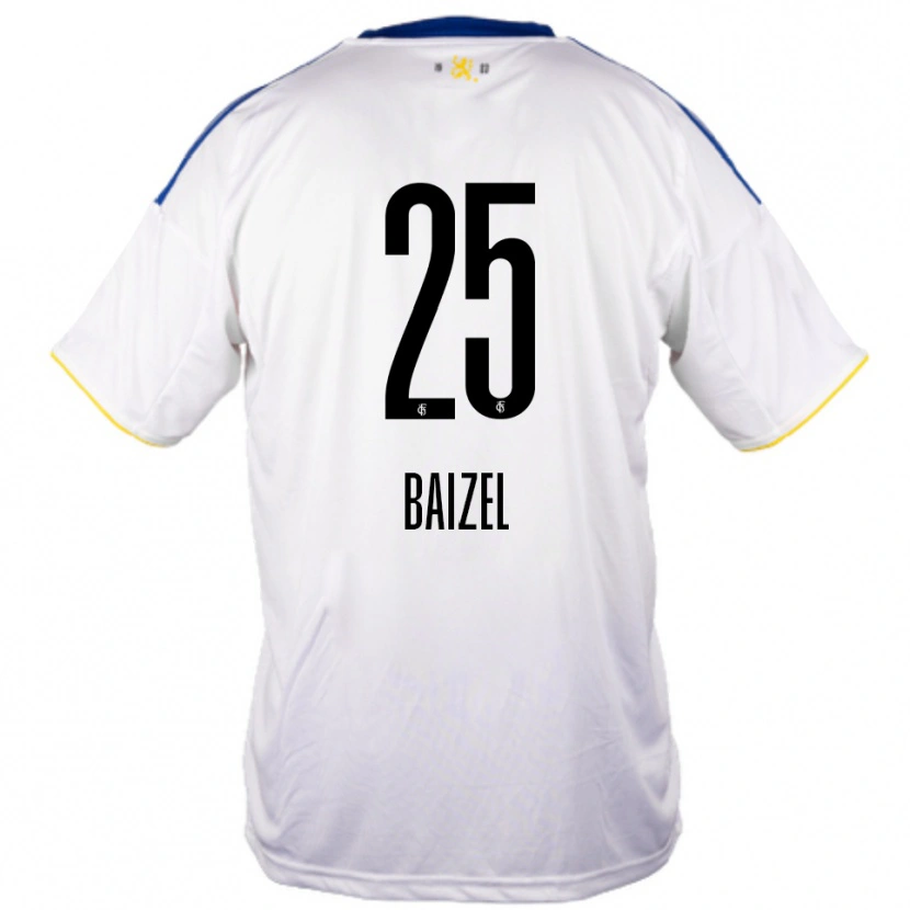 Danxen Kinder David Baizel #25 Weiß Blau Gelb Auswärtstrikot Trikot 2025/26 T-Shirt Österreich