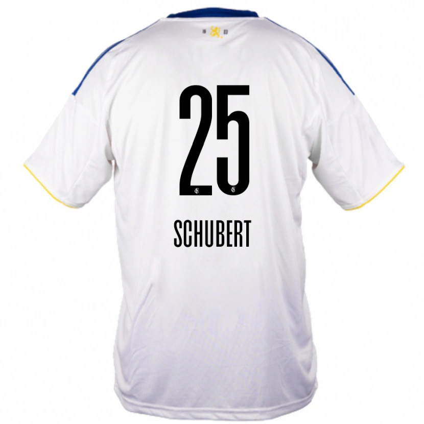 Danxen Kinder Leonardo Schubert #25 Weiß Blau Gelb Auswärtstrikot Trikot 2025/26 T-Shirt Österreich