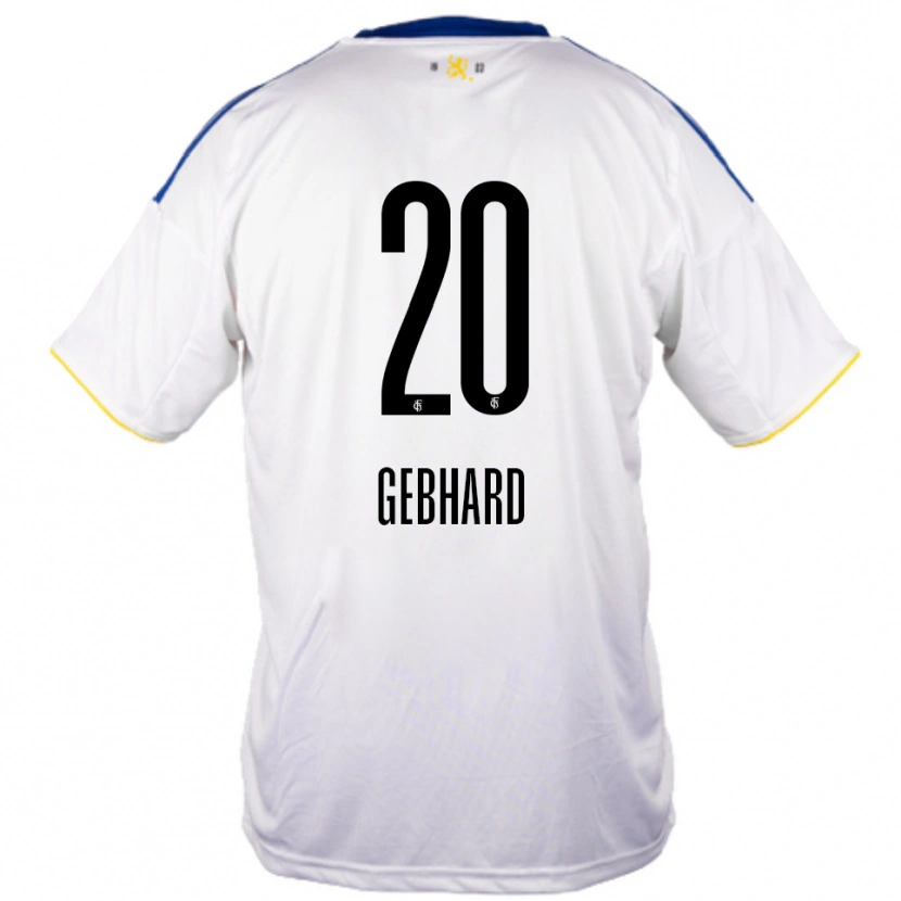 Danxen Kinder Maxim Gebhard #20 Weiß Blau Gelb Auswärtstrikot Trikot 2025/26 T-Shirt Österreich