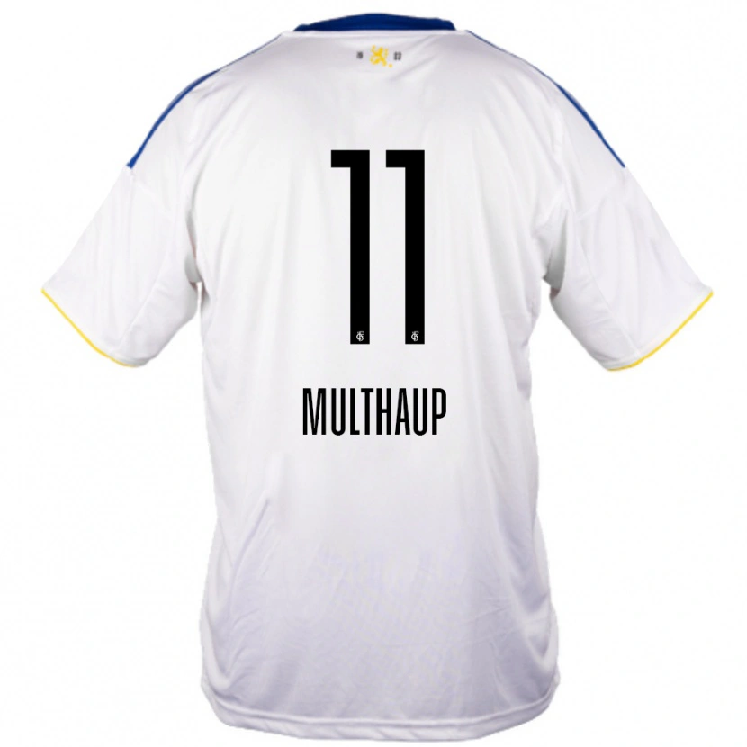 Danxen Kinder Maurice Multhaup #11 Weiß Blau Gelb Auswärtstrikot Trikot 2025/26 T-Shirt Österreich