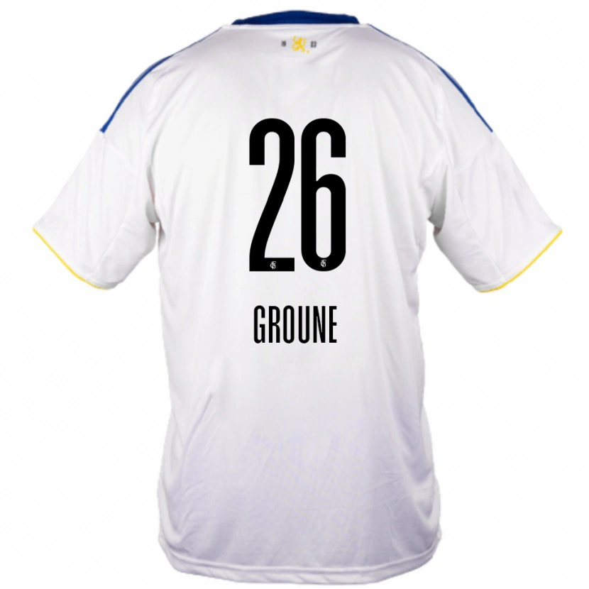 Danxen Kinder Amine Groune #26 Weiß Blau Gelb Auswärtstrikot Trikot 2025/26 T-Shirt Österreich