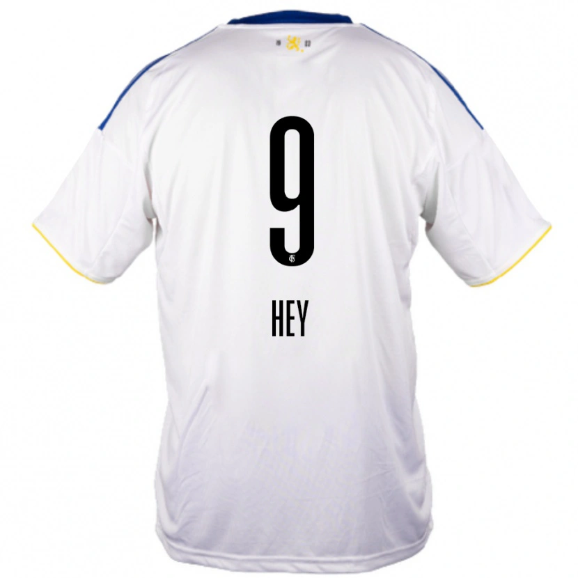 Danxen Kinder Janis Hey #9 Weiß Blau Gelb Auswärtstrikot Trikot 2025/26 T-Shirt Österreich
