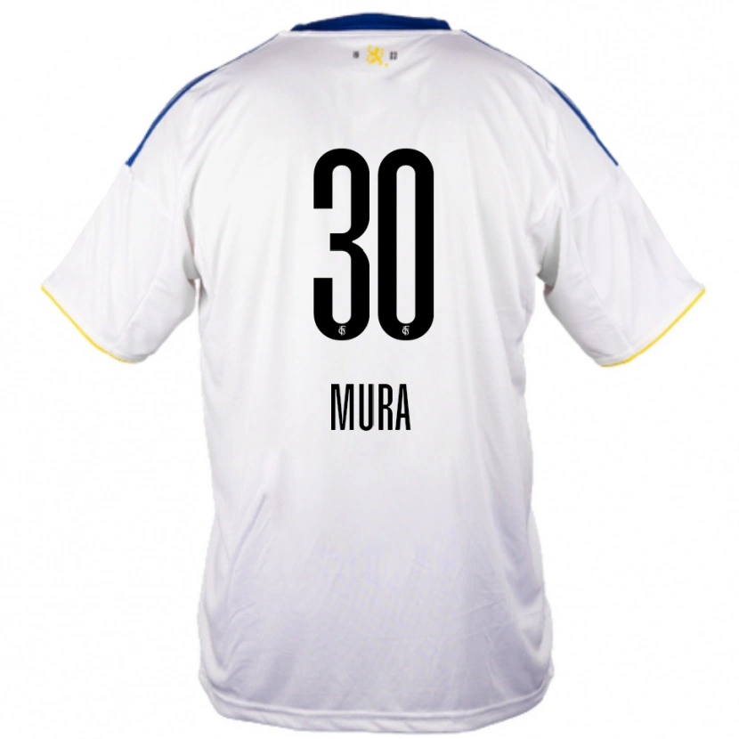 Danxen Kinder Luca Mura #30 Weiß Blau Gelb Auswärtstrikot Trikot 2025/26 T-Shirt Österreich