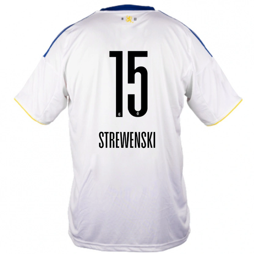 Danxen Kinder Lukas Strewenski #15 Weiß Blau Gelb Auswärtstrikot Trikot 2025/26 T-Shirt Österreich