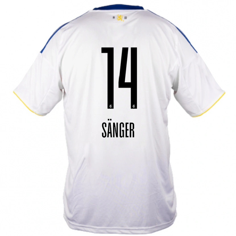 Danxen Kinder Aaron Sänger #14 Weiß Blau Gelb Auswärtstrikot Trikot 2025/26 T-Shirt Österreich