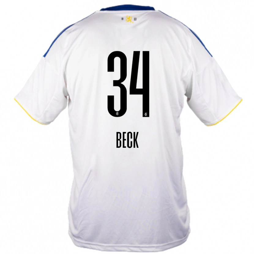 Danxen Kinder Luis Beck #34 Weiß Blau Gelb Auswärtstrikot Trikot 2025/26 T-Shirt Österreich