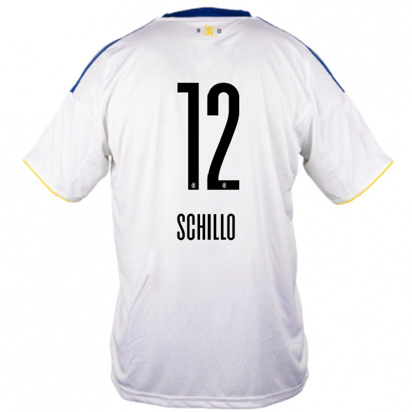 Danxen Kinder Jule Schillo #12 Weiß Blau Gelb Auswärtstrikot Trikot 2025/26 T-Shirt Österreich