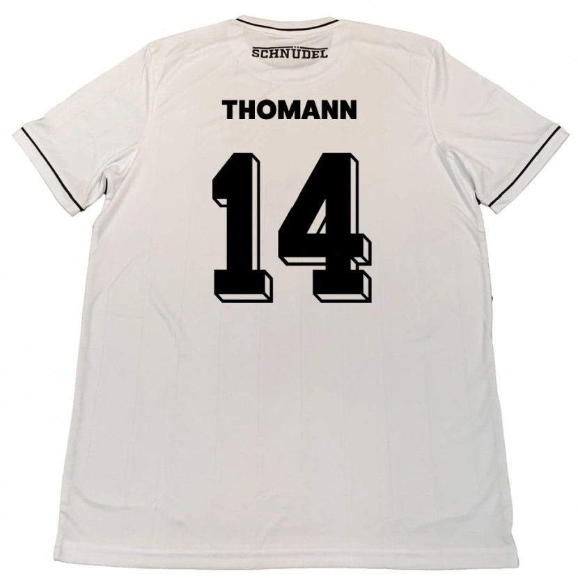Danxen Kinder Martin Thomann #14 Weiß Schwarz Auswärtstrikot Trikot 2025/26 T-Shirt Österreich