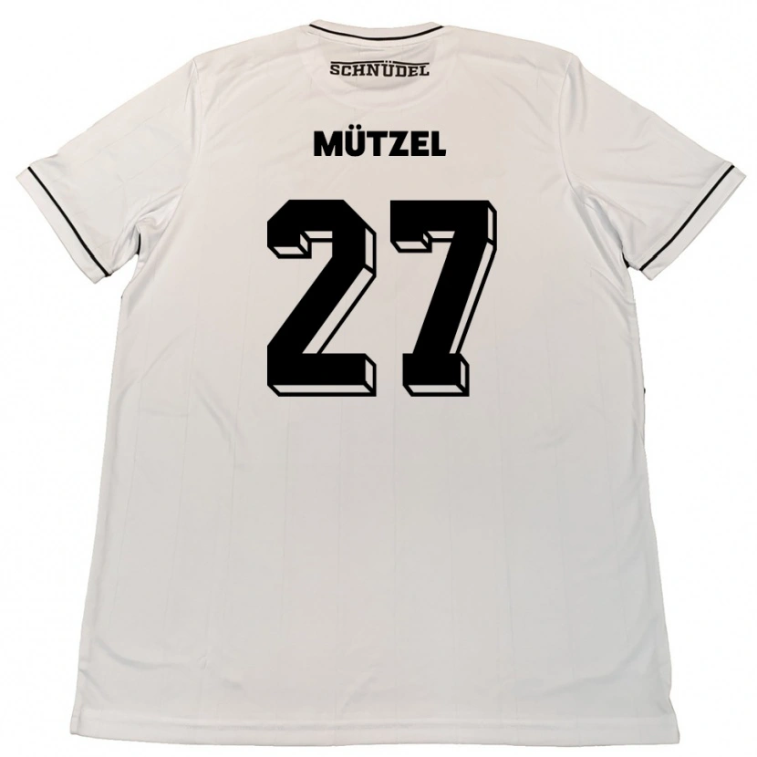 Danxen Kinder Nuno Mützel #27 Weiß Schwarz Auswärtstrikot Trikot 2025/26 T-Shirt Österreich