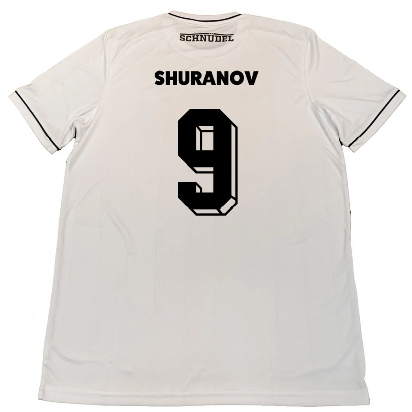 Danxen Kinder Erik Shuranov #9 Weiß Schwarz Auswärtstrikot Trikot 2025/26 T-Shirt Österreich