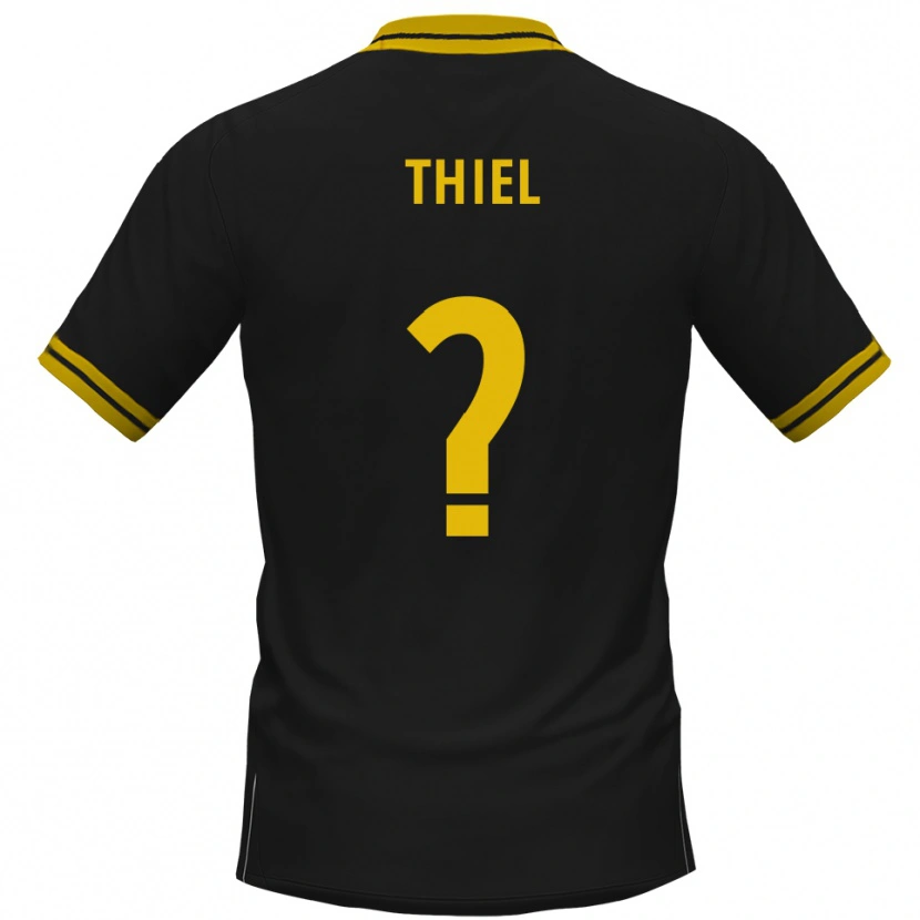 Danxen Kinder David Thiel #0 Schwarz Gelb Auswärtstrikot Trikot 2025/26 T-Shirt Österreich