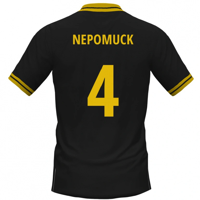 Danxen Kinder Simon Nepomuck #4 Schwarz Gelb Auswärtstrikot Trikot 2025/26 T-Shirt Österreich