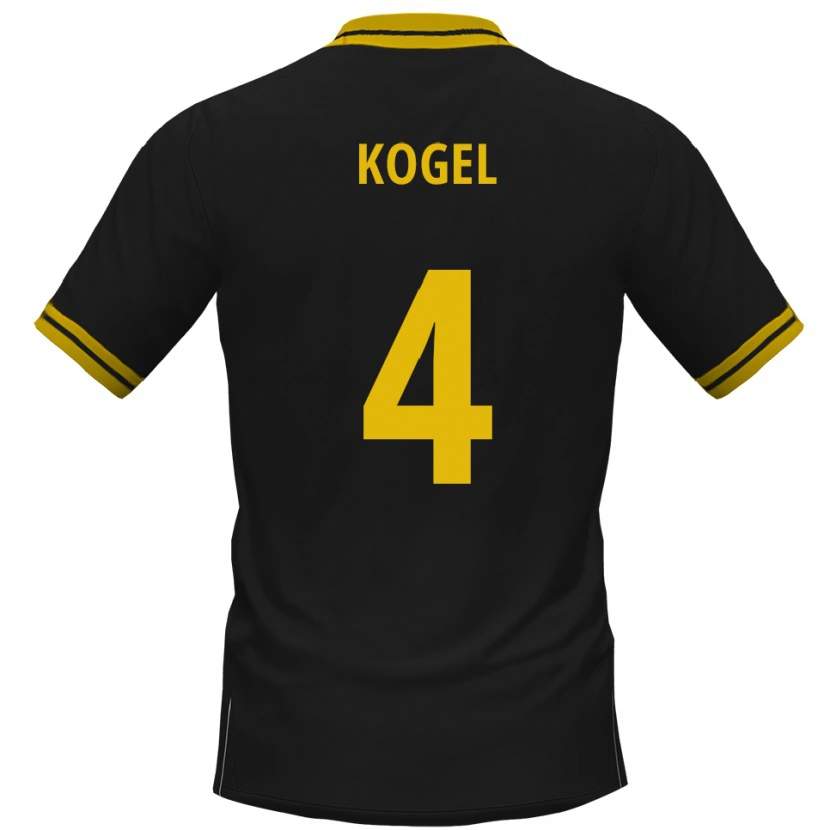 Danxen Kinder Tobias Kogel #4 Schwarz Gelb Auswärtstrikot Trikot 2025/26 T-Shirt Österreich