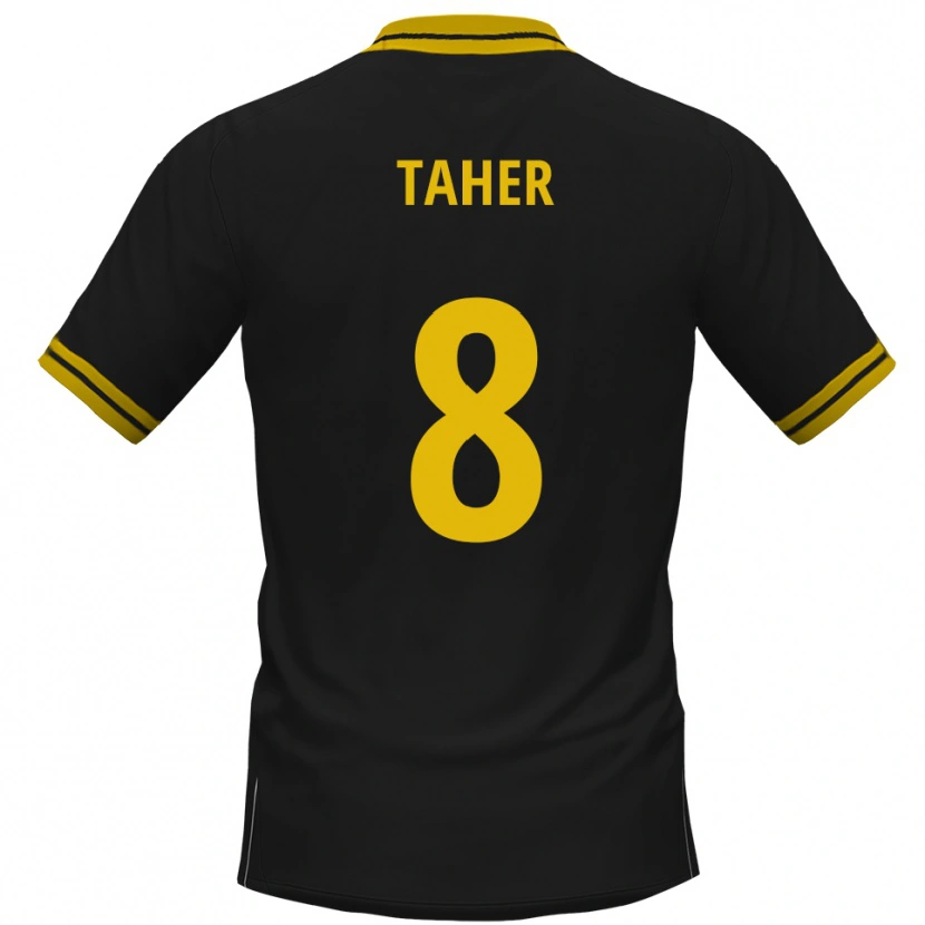 Danxen Kinder Kanischka Taher #8 Schwarz Gelb Auswärtstrikot Trikot 2025/26 T-Shirt Österreich