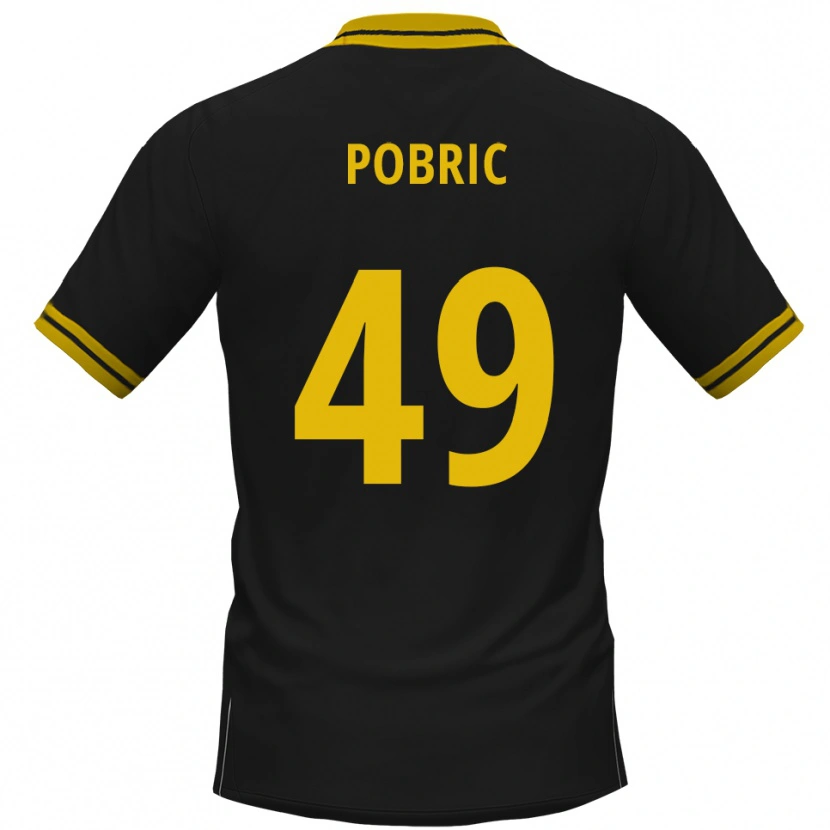 Danxen Kinder Mika Pobric #49 Schwarz Gelb Auswärtstrikot Trikot 2025/26 T-Shirt Österreich