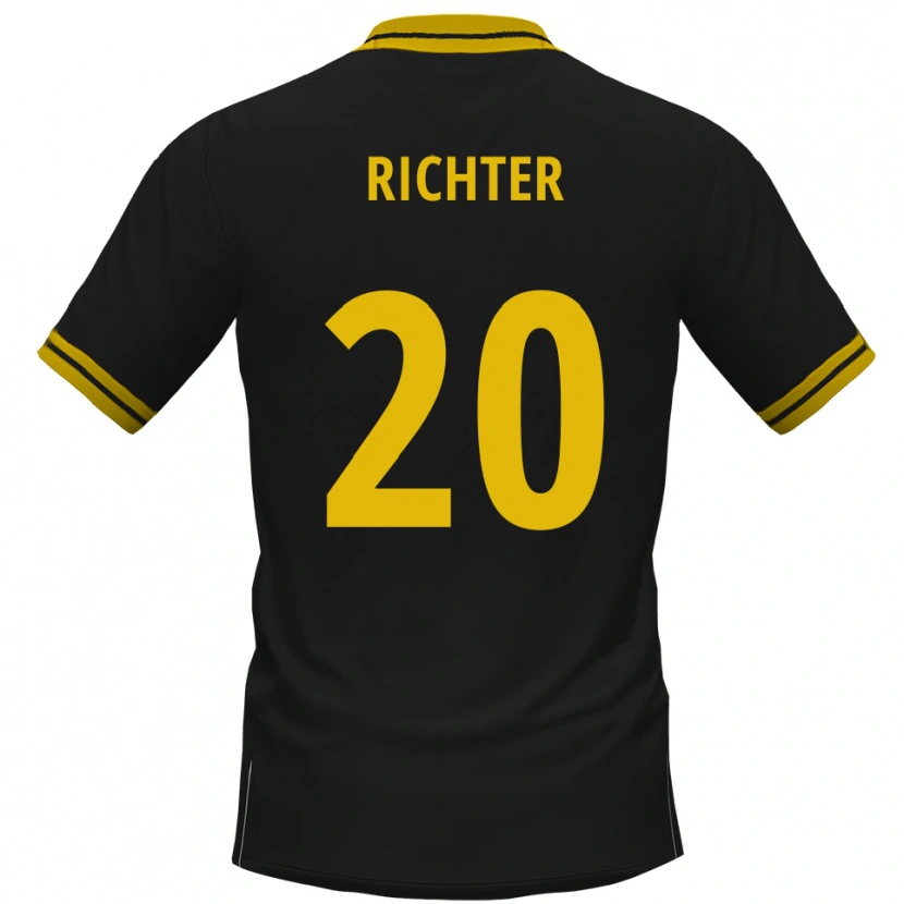 Danxen Kinder Marc Richter #20 Schwarz Gelb Auswärtstrikot Trikot 2025/26 T-Shirt Österreich