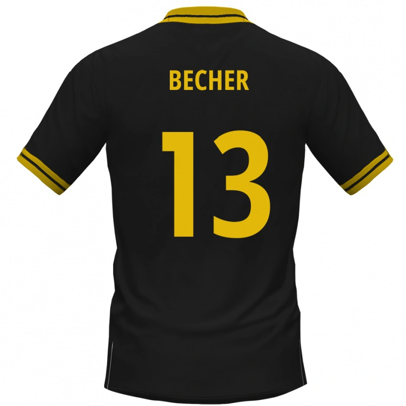 Danxen Kinder Kjell Becher #13 Schwarz Gelb Auswärtstrikot Trikot 2025/26 T-Shirt Österreich