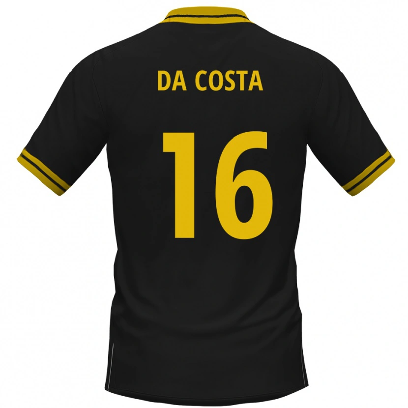 Danxen Kinder Fabricio Sylva Da Costa #16 Schwarz Gelb Auswärtstrikot Trikot 2025/26 T-Shirt Österreich