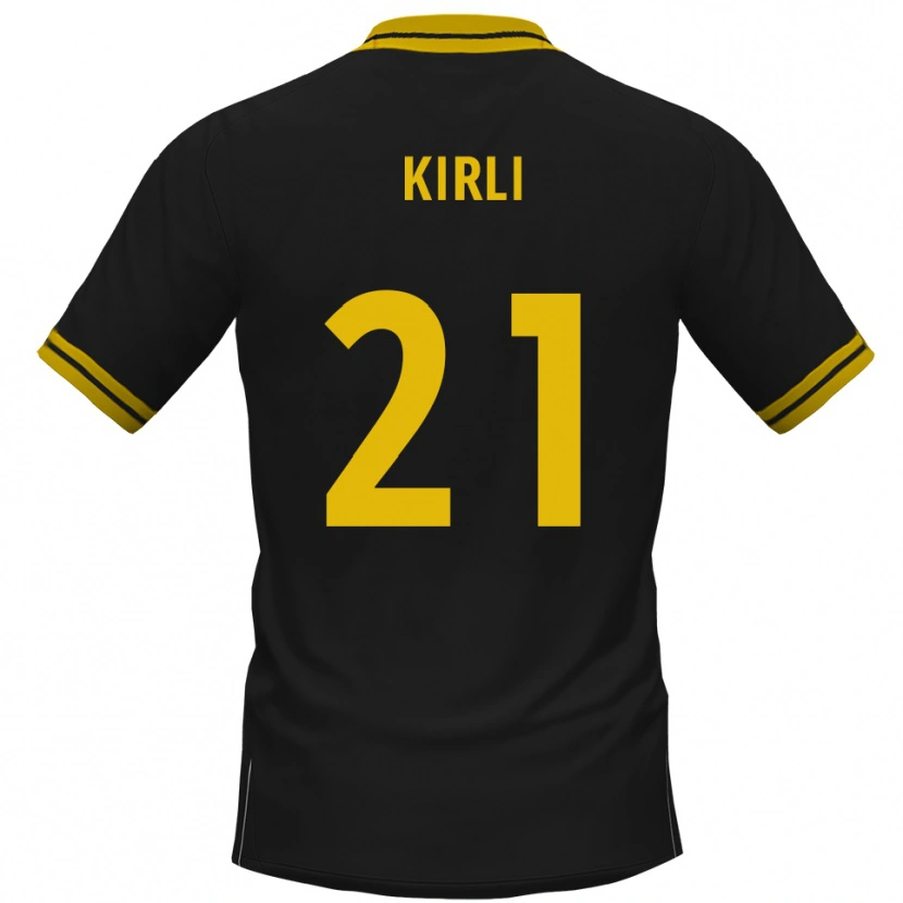 Danxen Kinder Celil-Noah Kirli #21 Schwarz Gelb Auswärtstrikot Trikot 2025/26 T-Shirt Österreich