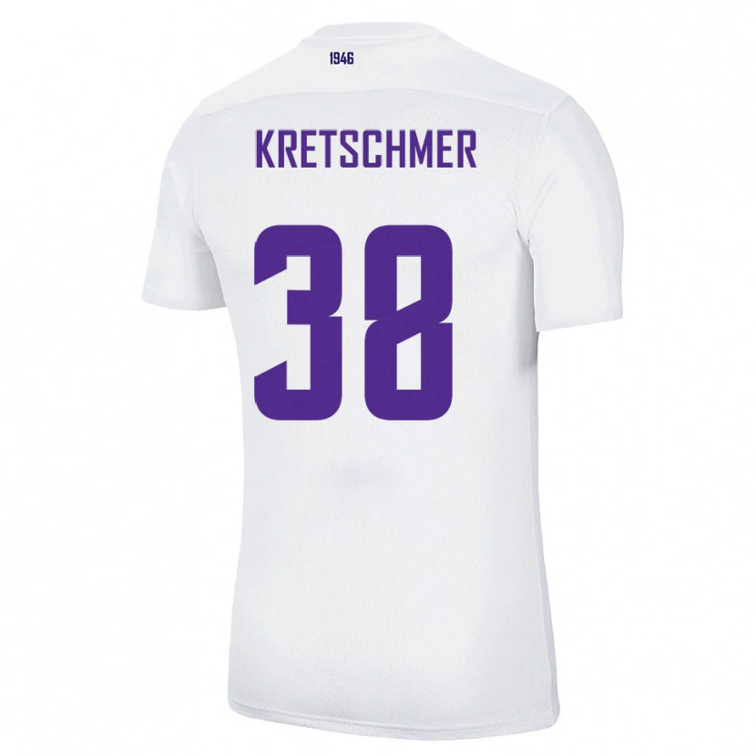 Danxen Kinder Theo Kretschmer #38 Weiß Grün Auswärtstrikot Trikot 2025/26 T-Shirt Österreich
