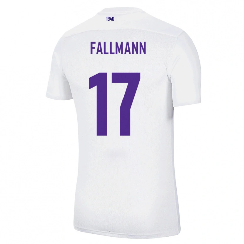 Danxen Kinder Pascal Fallmann #17 Weiß Grün Auswärtstrikot Trikot 2025/26 T-Shirt Österreich