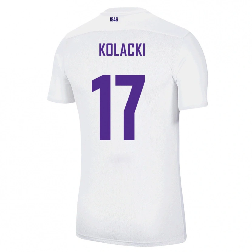 Danxen Kinder Dawid Kolacki #17 Weiß Grün Auswärtstrikot Trikot 2025/26 T-Shirt Österreich