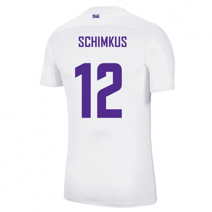 Danxen Kinder Lukas Schimkus #12 Weiß Grün Auswärtstrikot Trikot 2025/26 T-Shirt Österreich