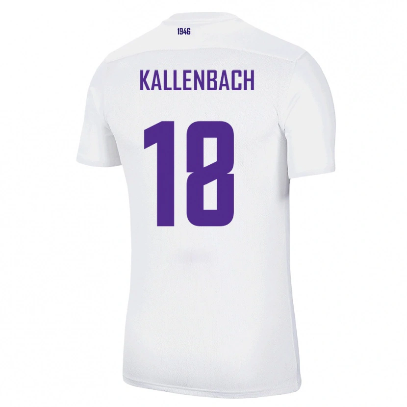 Danxen Kinder William Kallenbach #18 Weiß Grün Auswärtstrikot Trikot 2025/26 T-Shirt Österreich
