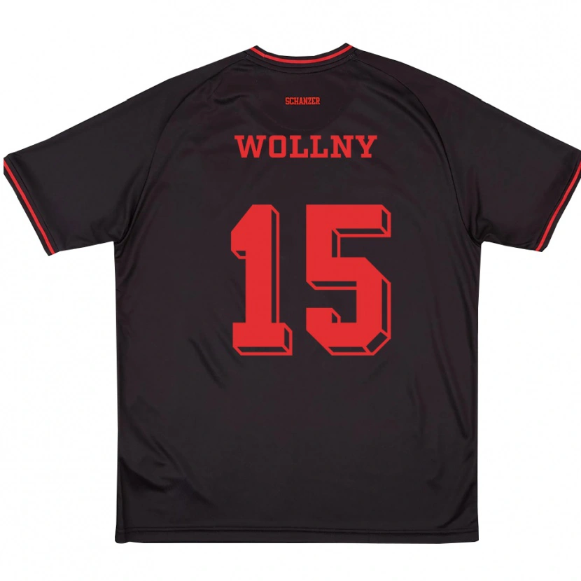 Danxen Kinder Lukas Wollny #15 Schwarz Rot Weiß Auswärtstrikot Trikot 2025/26 T-Shirt Österreich