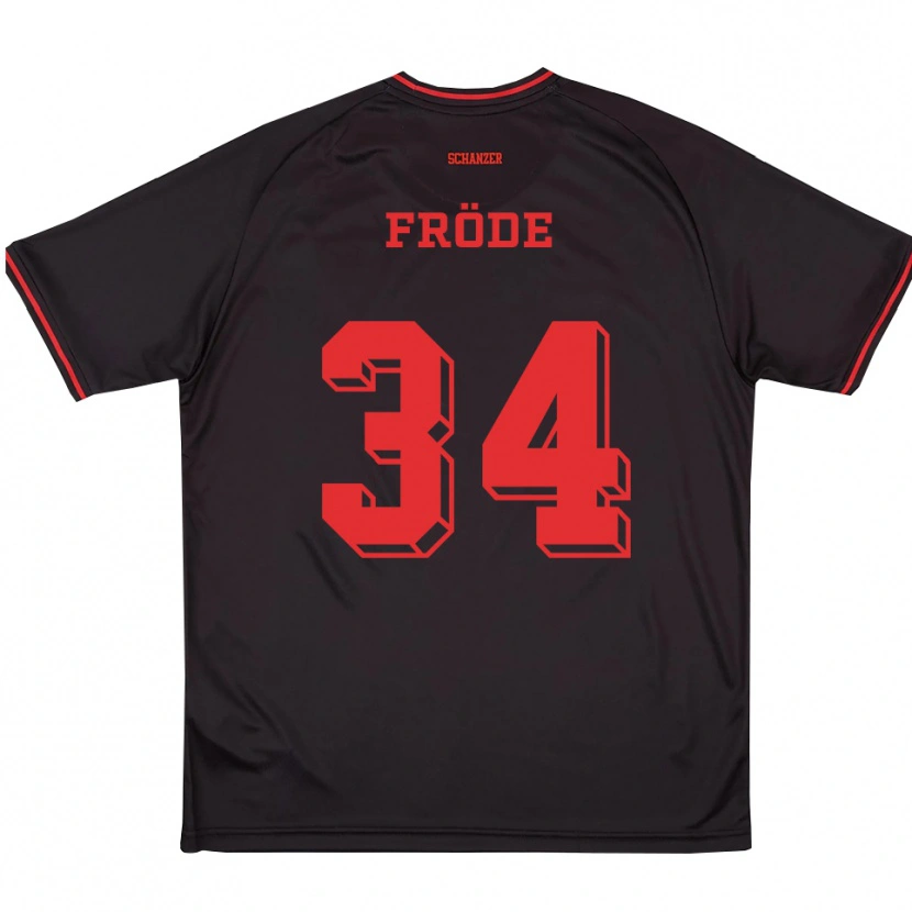 Danxen Kinder Lukas Fröde #34 Schwarz Rot Weiß Auswärtstrikot Trikot 2025/26 T-Shirt Österreich