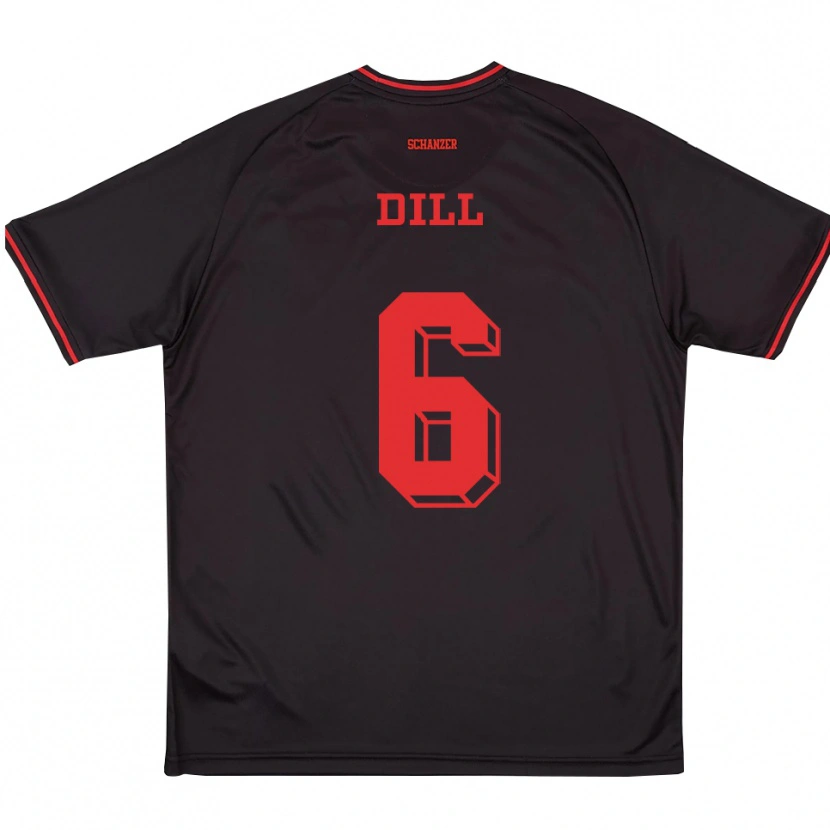 Danxen Kinder Fabio Dill #6 Schwarz Rot Weiß Auswärtstrikot Trikot 2025/26 T-Shirt Österreich