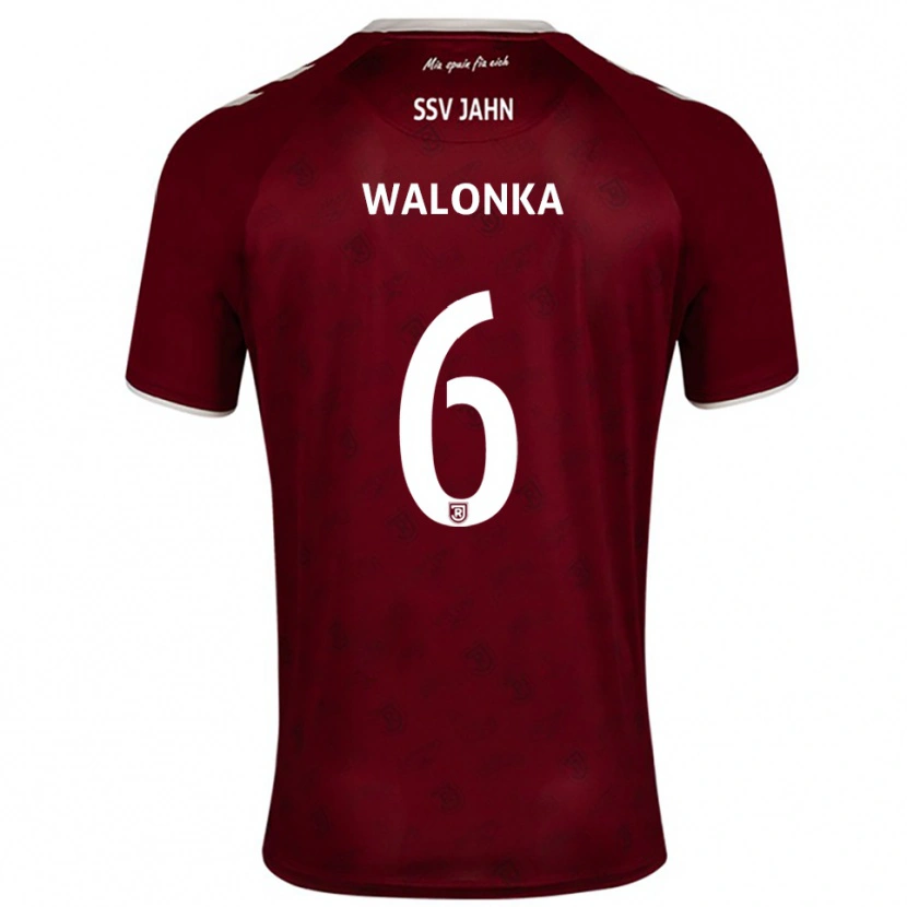 Danxen Kinder Luca Walonka #6 Burgunder Weiß Auswärtstrikot Trikot 2025/26 T-Shirt Österreich