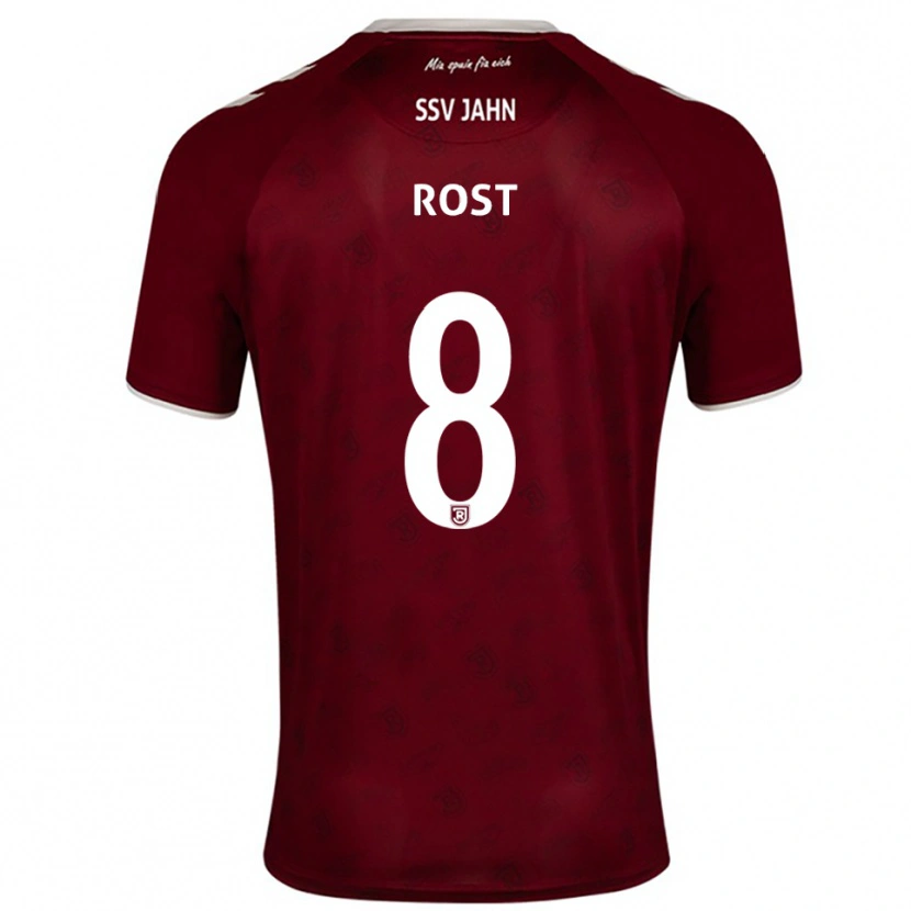 Danxen Kinder Fabio Rost #8 Burgunder Weiß Auswärtstrikot Trikot 2025/26 T-Shirt Österreich
