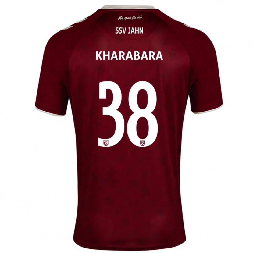 Danxen Kinder Volodymyr Kharabara #38 Burgunder Weiß Auswärtstrikot Trikot 2025/26 T-Shirt Österreich