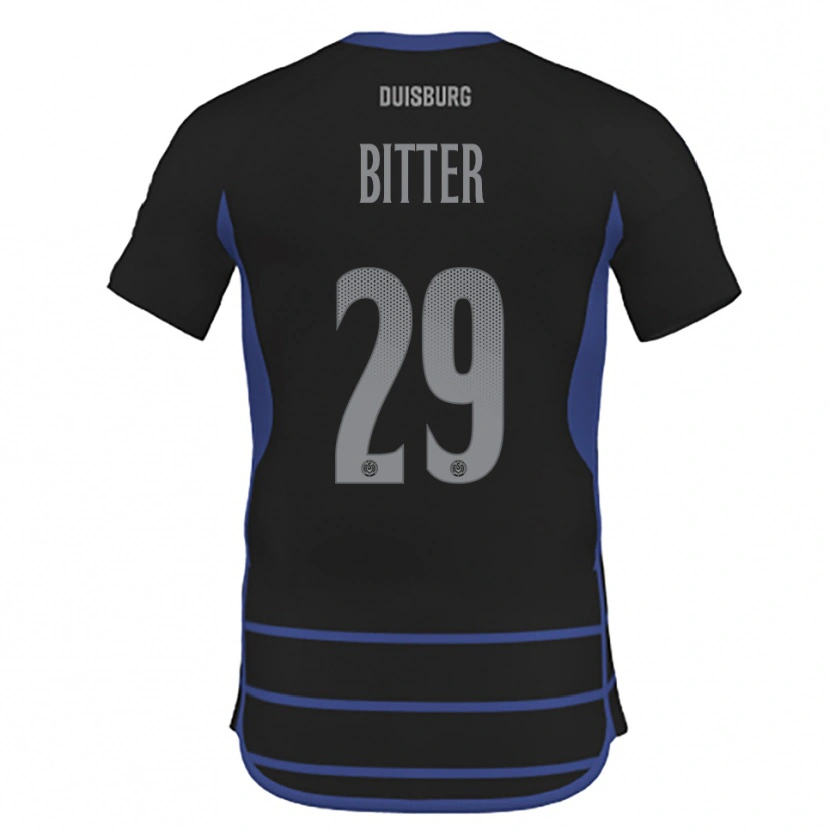 Danxen Kinder Joshua Bitter #29 Schwarz Blau Auswärtstrikot Trikot 2025/26 T-Shirt Österreich