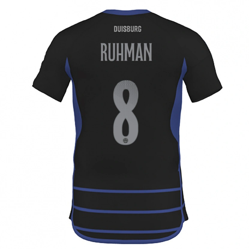 Danxen Kinder Ayesha Abd El Ruhman #8 Schwarz Blau Auswärtstrikot Trikot 2025/26 T-Shirt Österreich