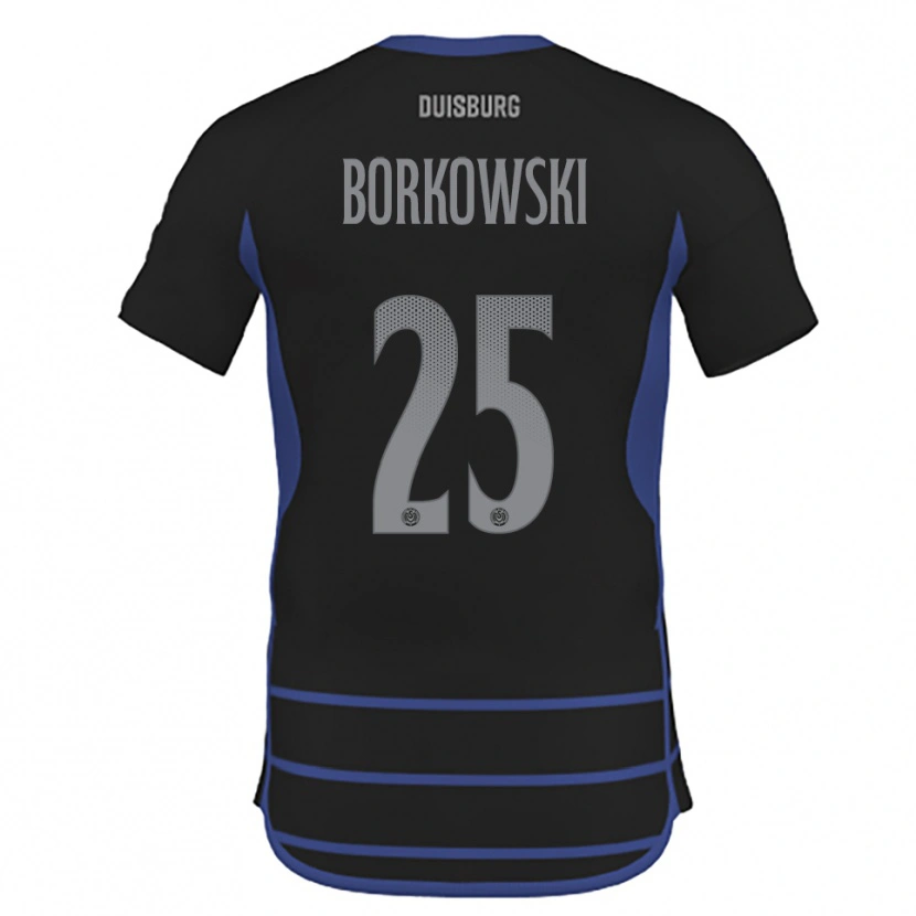 Danxen Kinder Dennis Borkowski #25 Schwarz Blau Auswärtstrikot Trikot 2025/26 T-Shirt Österreich
