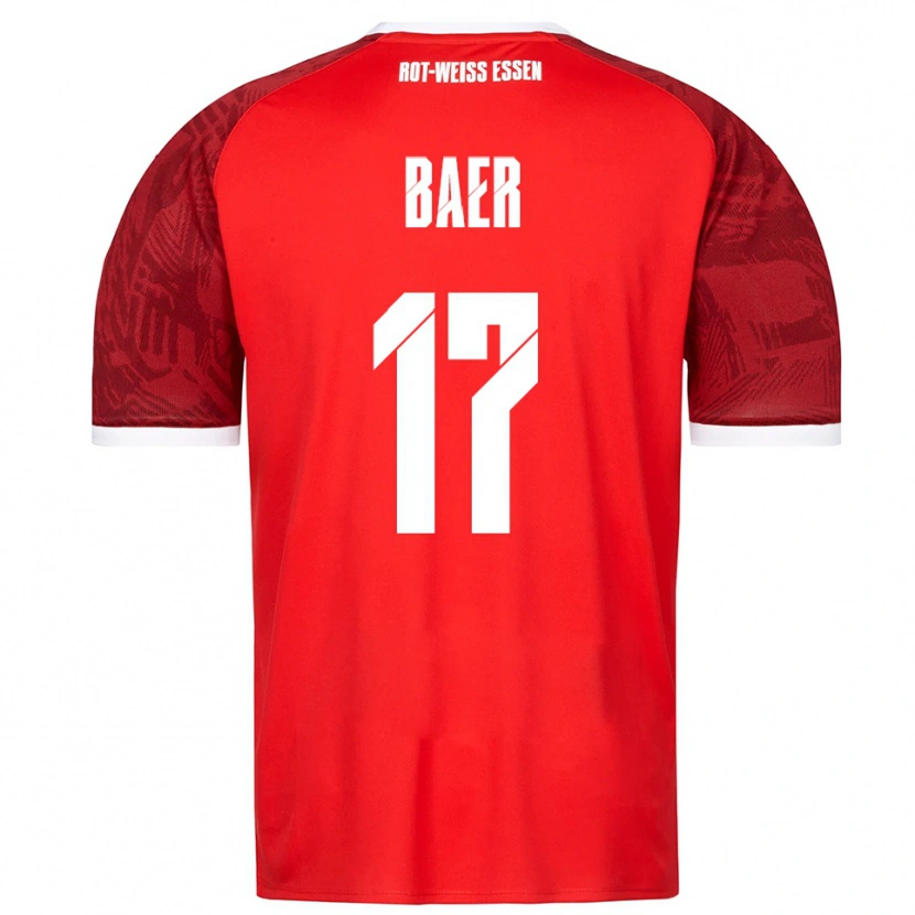 Danxen Kinder Luca Baer #17 Rot Burgunder Weiß Auswärtstrikot Trikot 2025/26 T-Shirt Österreich