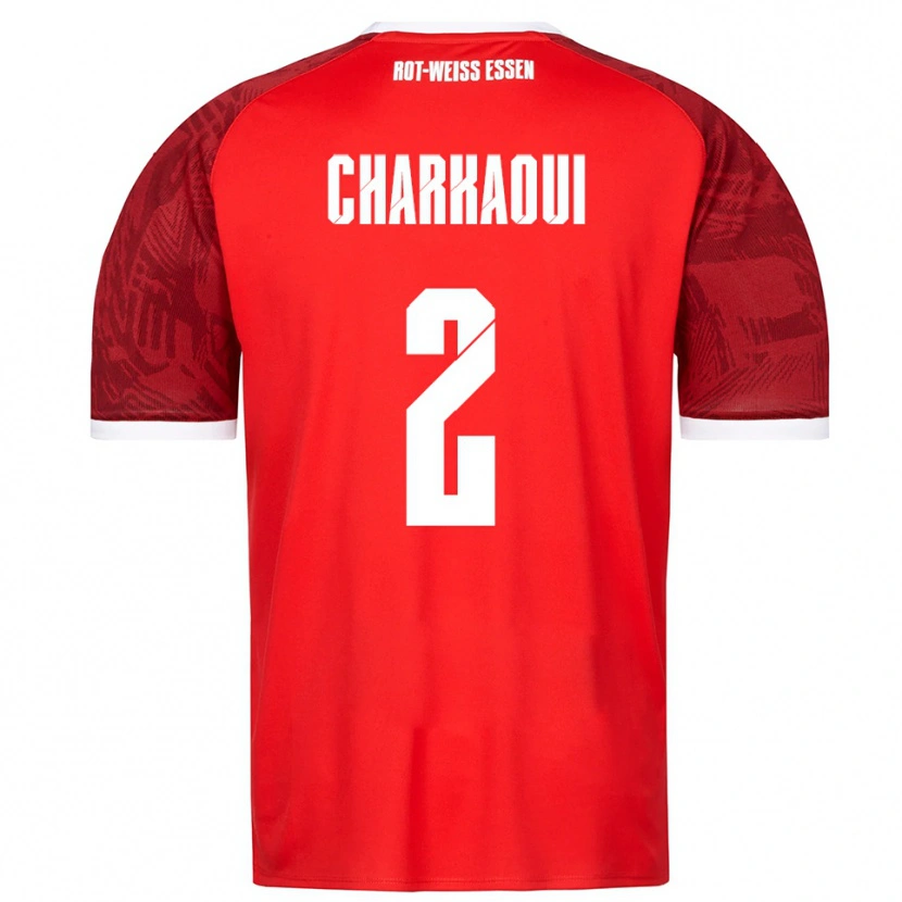Danxen Kinder Bilal Charkaoui #2 Rot Burgunder Weiß Auswärtstrikot Trikot 2025/26 T-Shirt Österreich