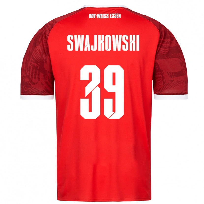 Danxen Kinder Gianluca Swajkowski #39 Rot Burgunder Weiß Auswärtstrikot Trikot 2025/26 T-Shirt Österreich